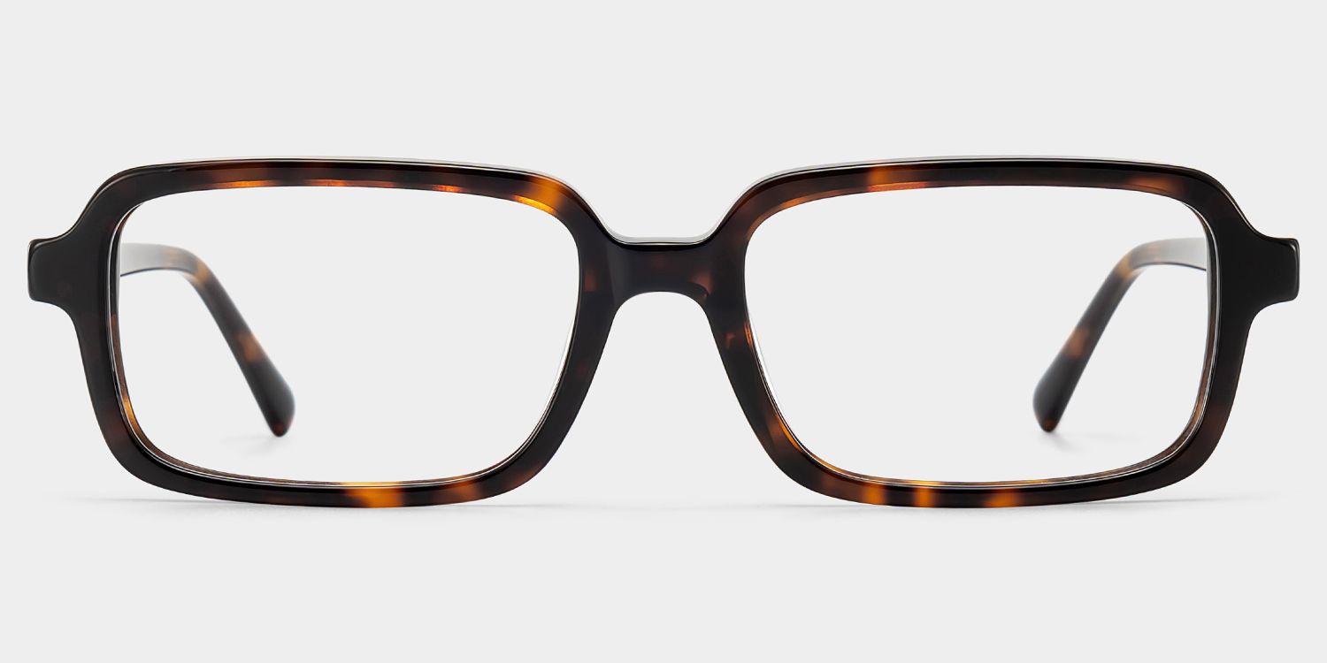 Danielle Matte Brown Tortoise Rectangle Glasses | ZEELOOL