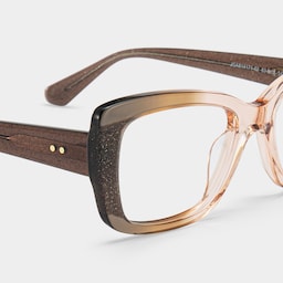 Leona Rectangle Brown Glasses6