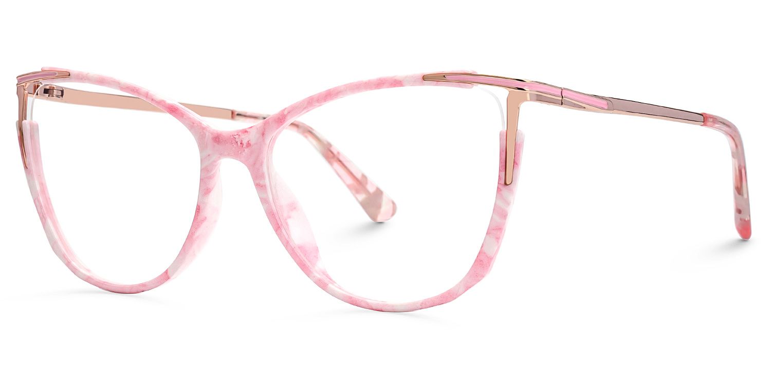 New Pink-Floral Color for Yomary Mixed-Material Eyeglasses  | Zeelool Optical1