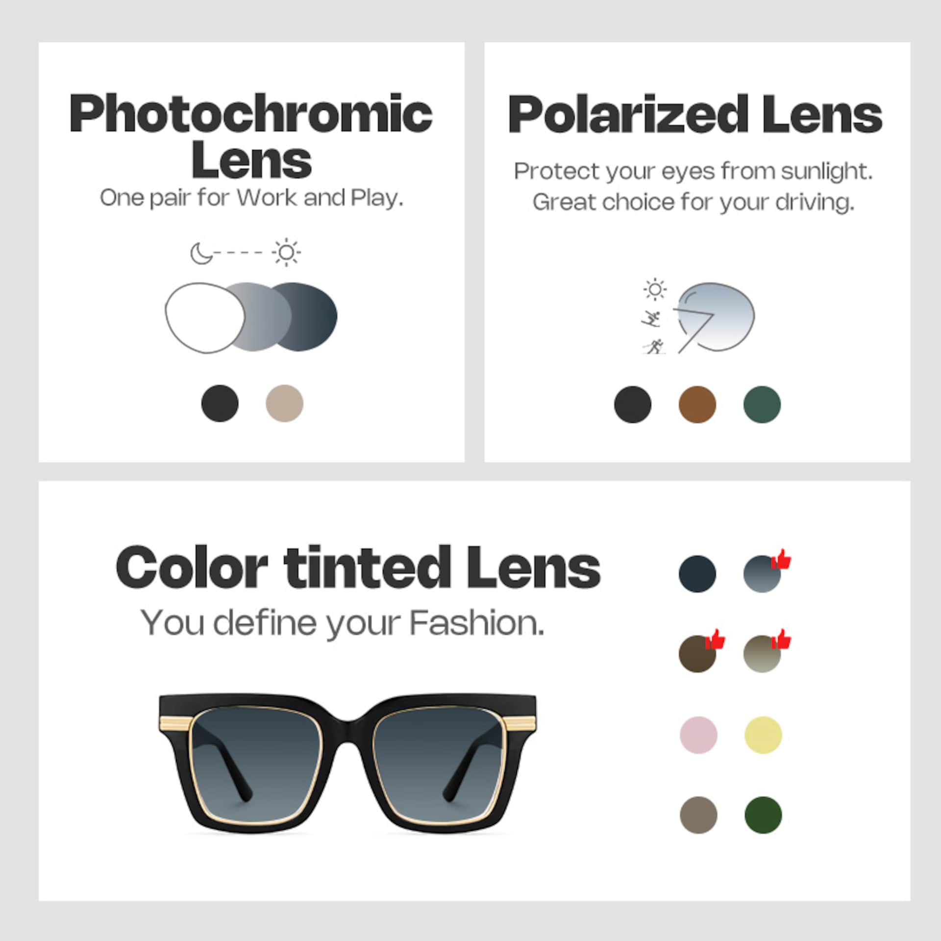 Taylor Square Black Color Frame Glasses for females | Zeelool4