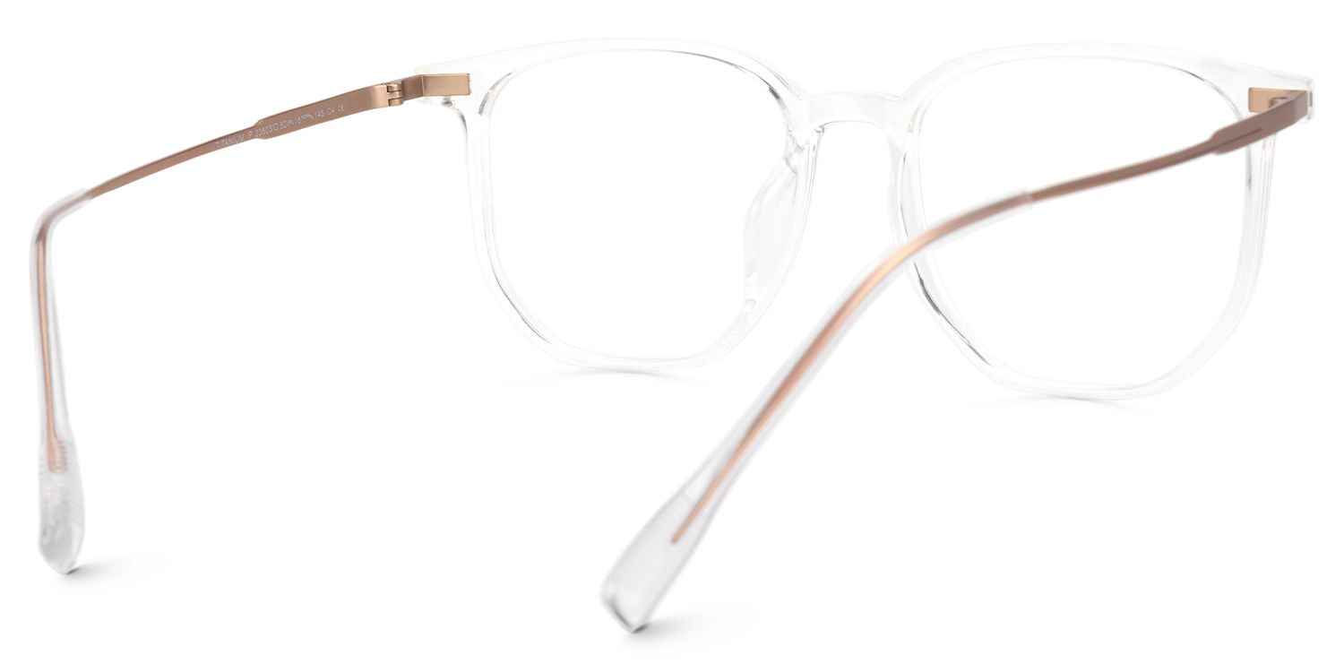 Bianca Mixed-Materials Geometric Clear Frame Glasses | Zeelool3