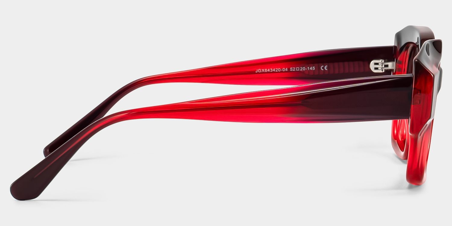 Sonnet Gradient Red Square Glasses | ZEELOOL4