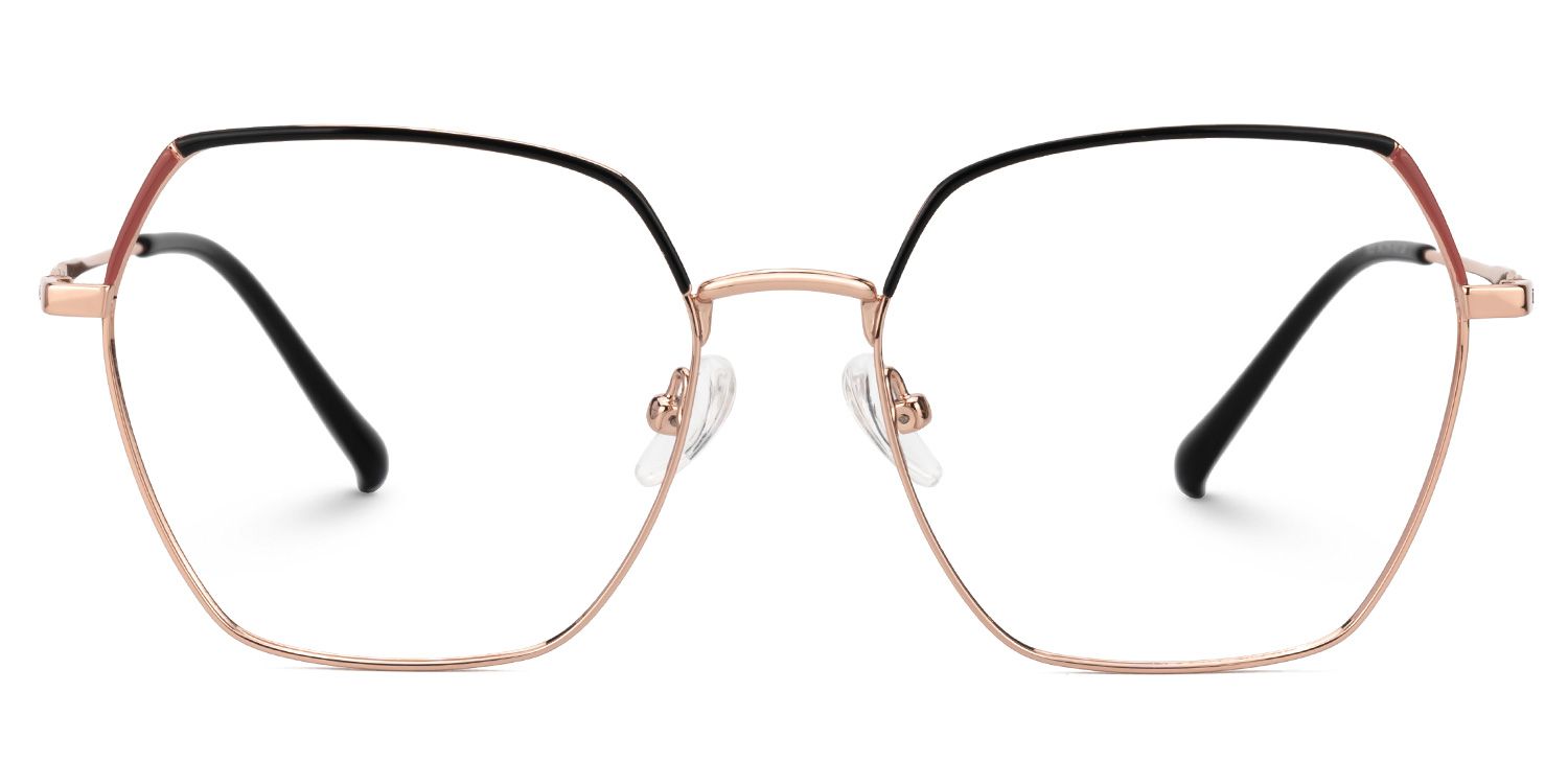 Marlon Geometric Two-Tone Full-Rim Glasses | Zeelool0