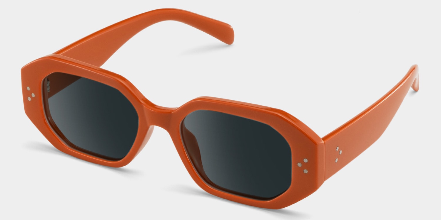 Soleil Rectangle Orange Polarized Sunglasses2