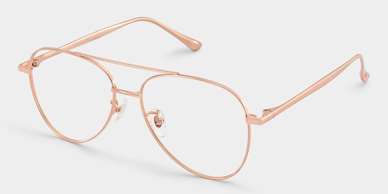 Cher Rose Gold Metal Aviator Glasses | ZEELOOL x Prabal Gurung