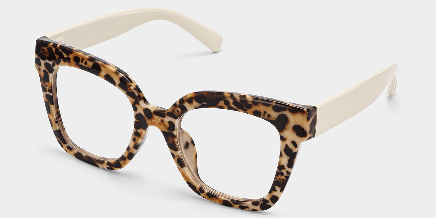 Malcolm Large Havana Glasses Frames With White Arms | Zeelool2