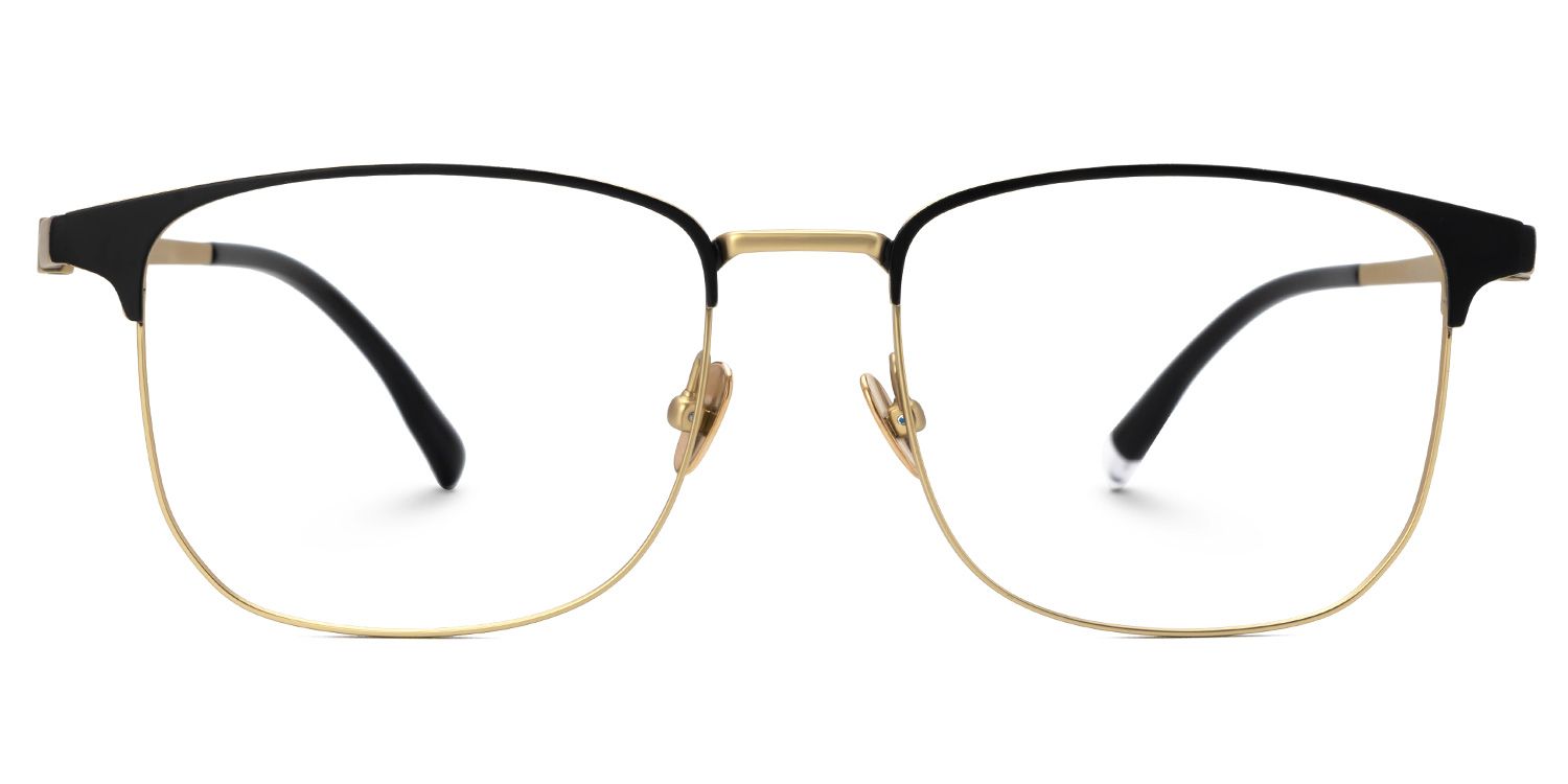 Rondon Titanium Rectangle Gold Frame Glasses | Zeelool0