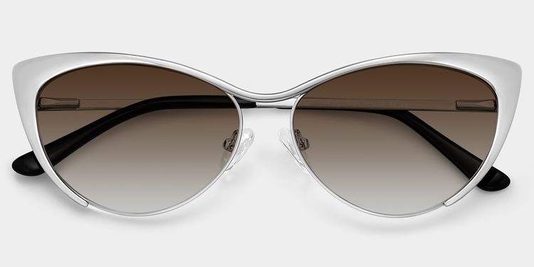 Ellen Cateye Silver Sunglasses