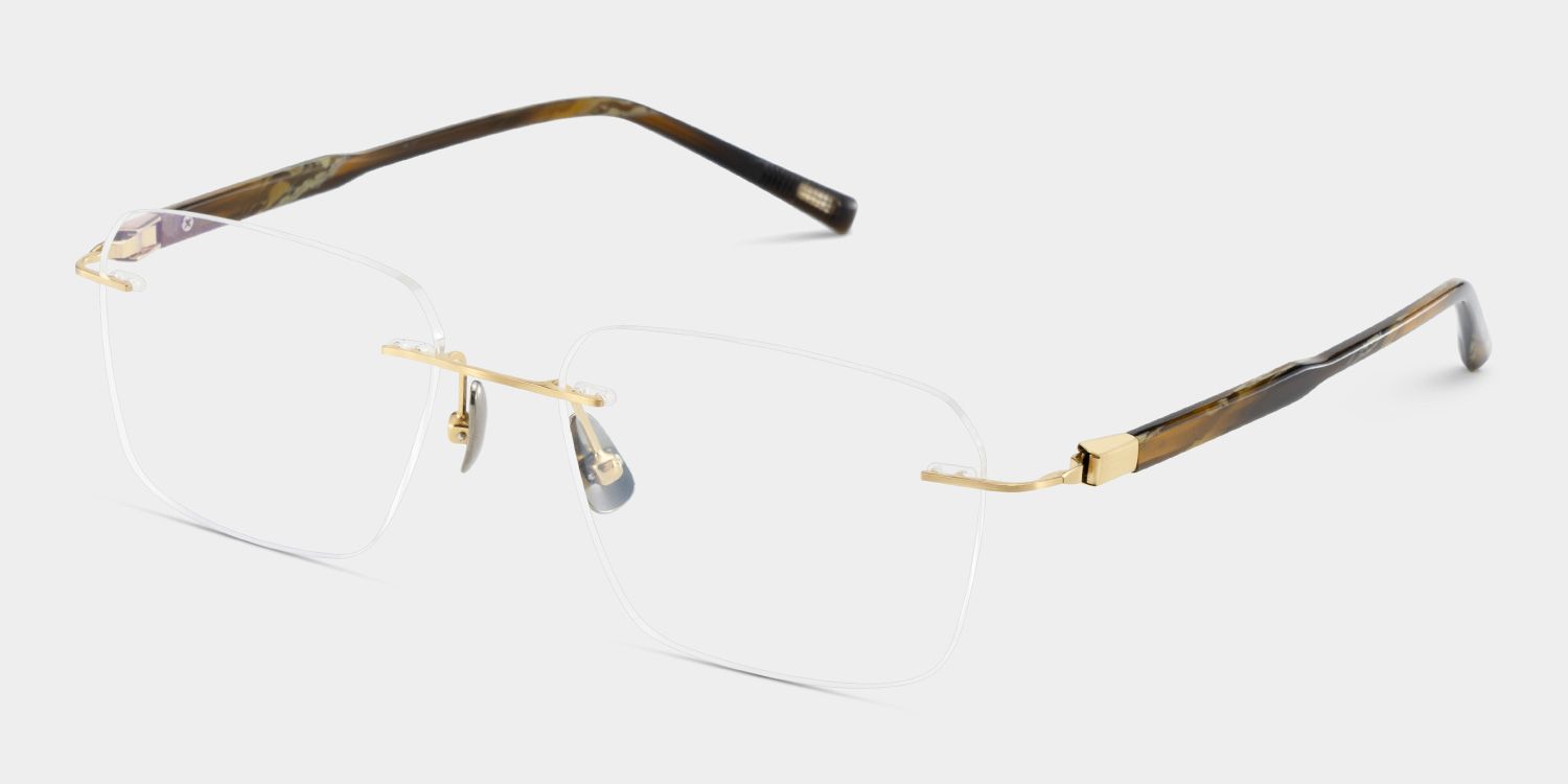 Claire Rectangle Gold Frame Eyeglasses for Man| ZEELOOL4
