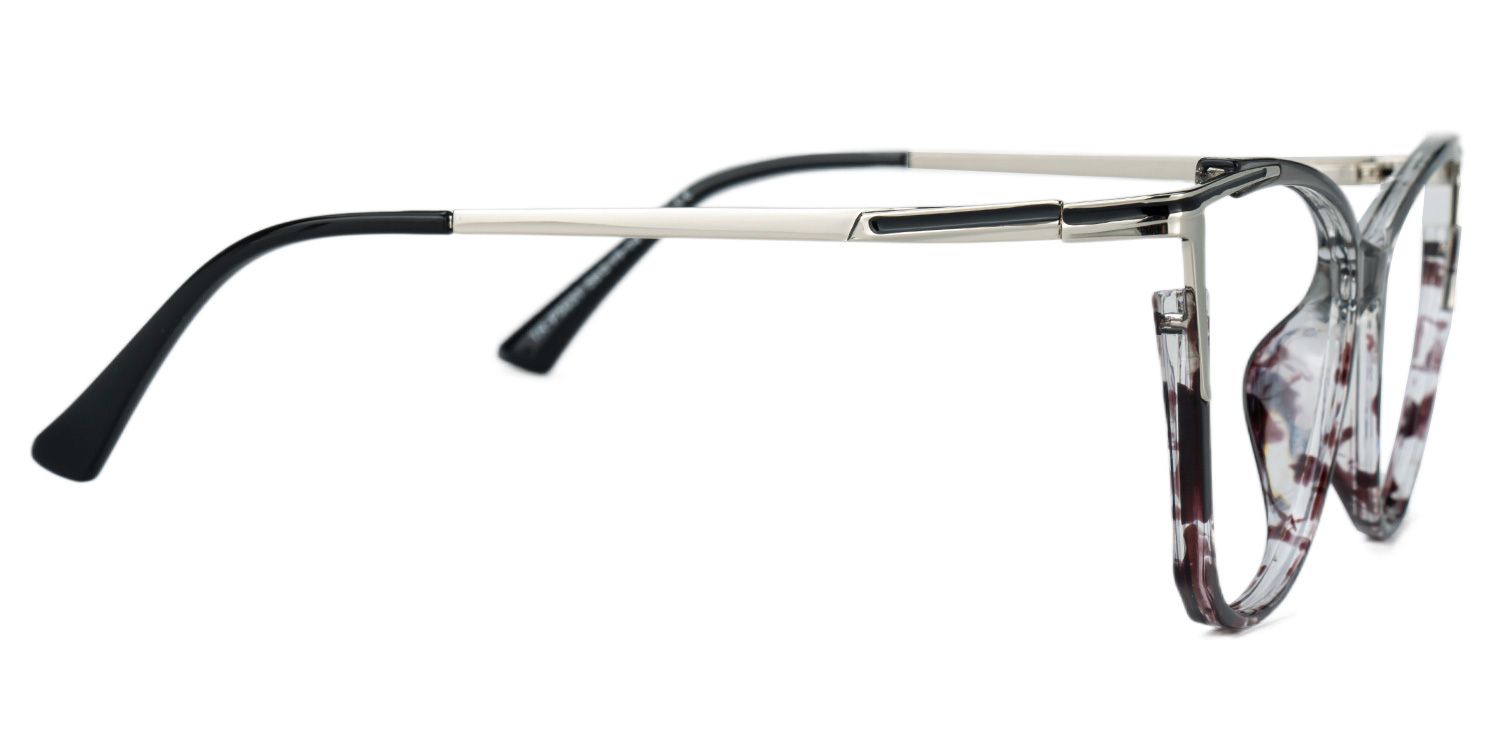 Losier Cateye Gray Eyeglasses with Mixed Materials -Zeelool2