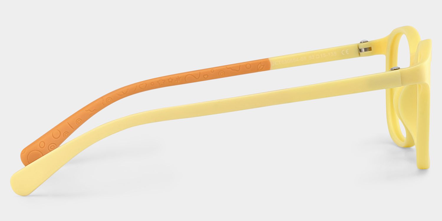 Kids Rectangle Yellow Orange Amaker Frame Glasses | Zeelool3