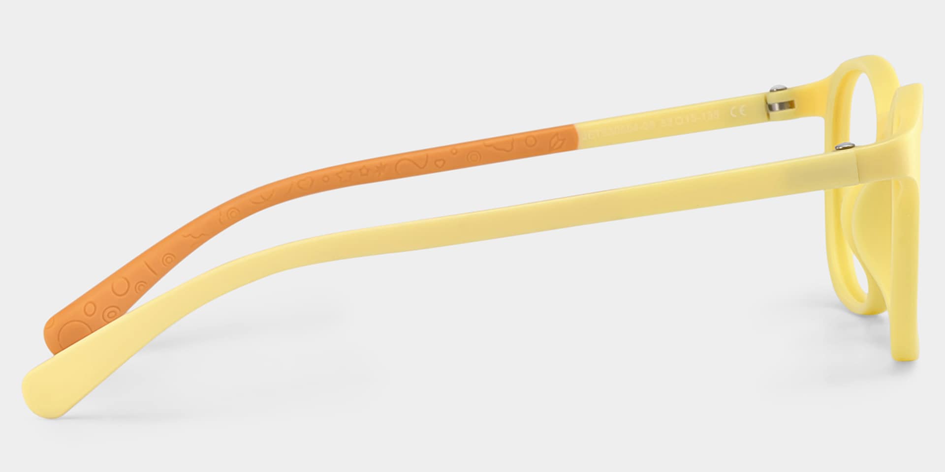 Kids Rectangle Yellow Orange Amaker Frame Glasses | Zeelool3