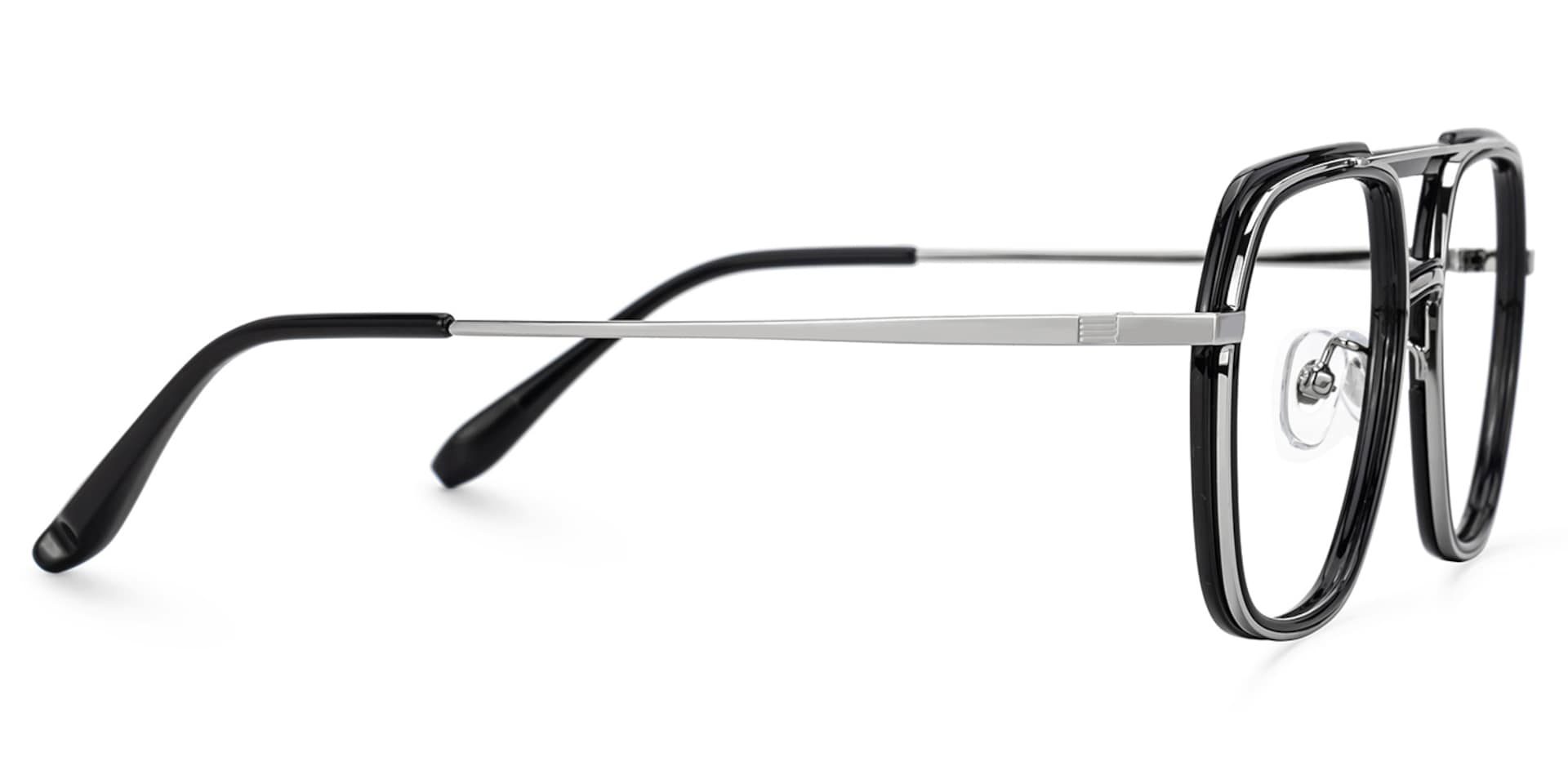 Black Vergie Aviator Frame Eyeglasses | ZEELOOL Canada2