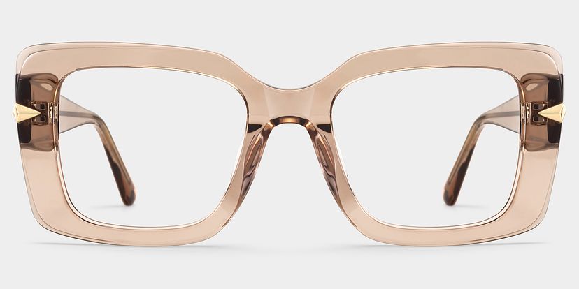 Neon Square Beige Glasses