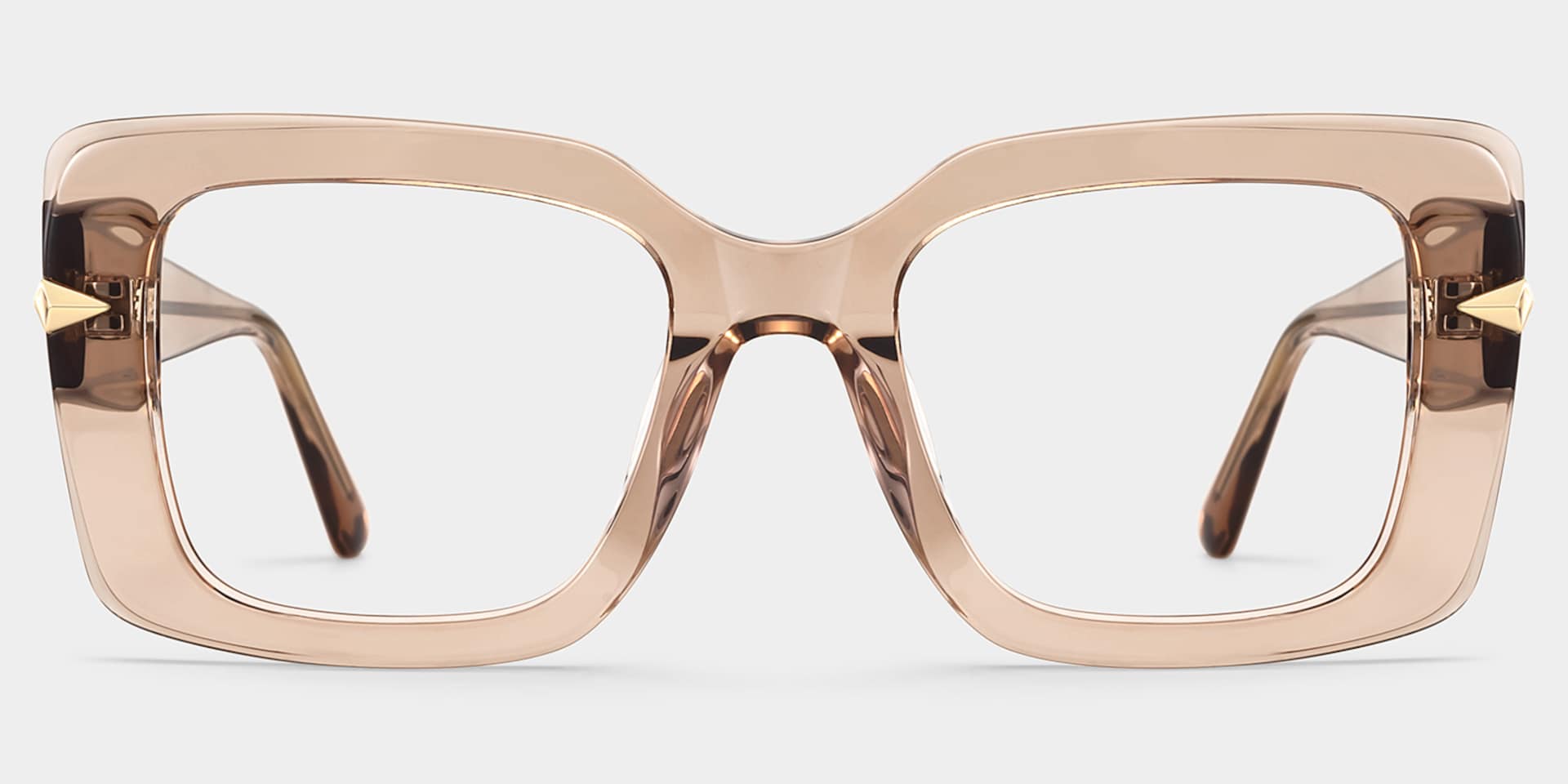 Neon Champagne Frame Prescription Glasses with Square Shape | ZEELOOL1