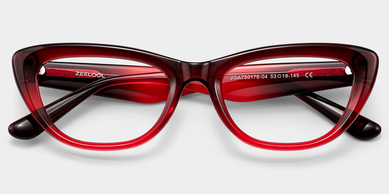Amabel Gradient Red Cat-Eye Glasses | ZEELOOL2