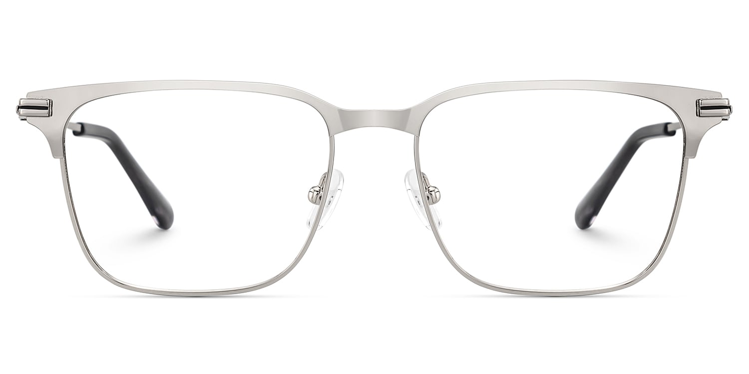 Marshall Silver Rectangle Prescription Glasses | Zeelool1