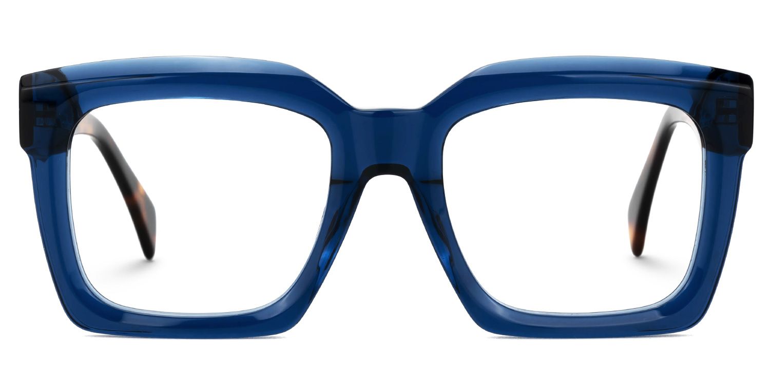 Faridah Blue Fade Square Glasses with Tortoise Arms0