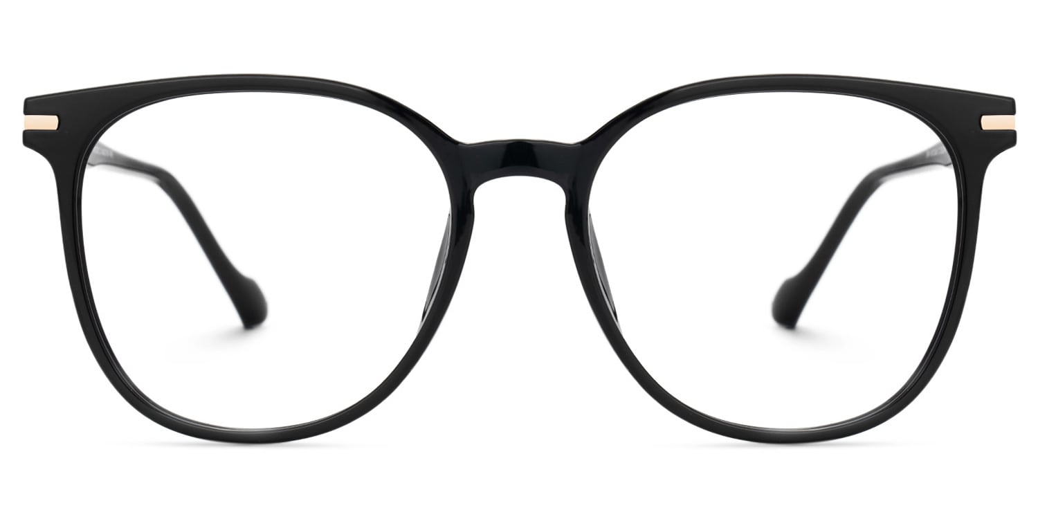 Simoni Round Black Glasses