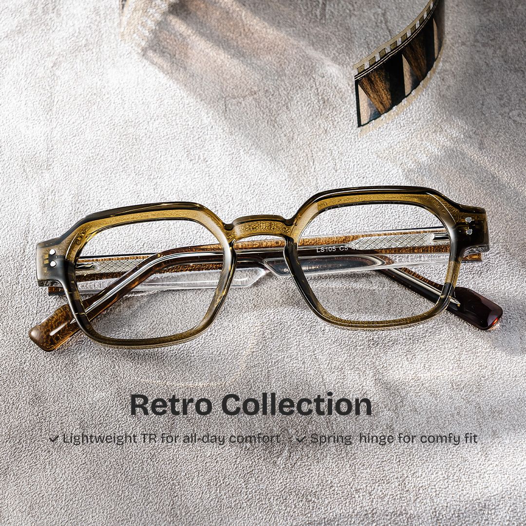 Joy Brown Frame Glasses with Geometric Frame Online | ZEELOOL0
