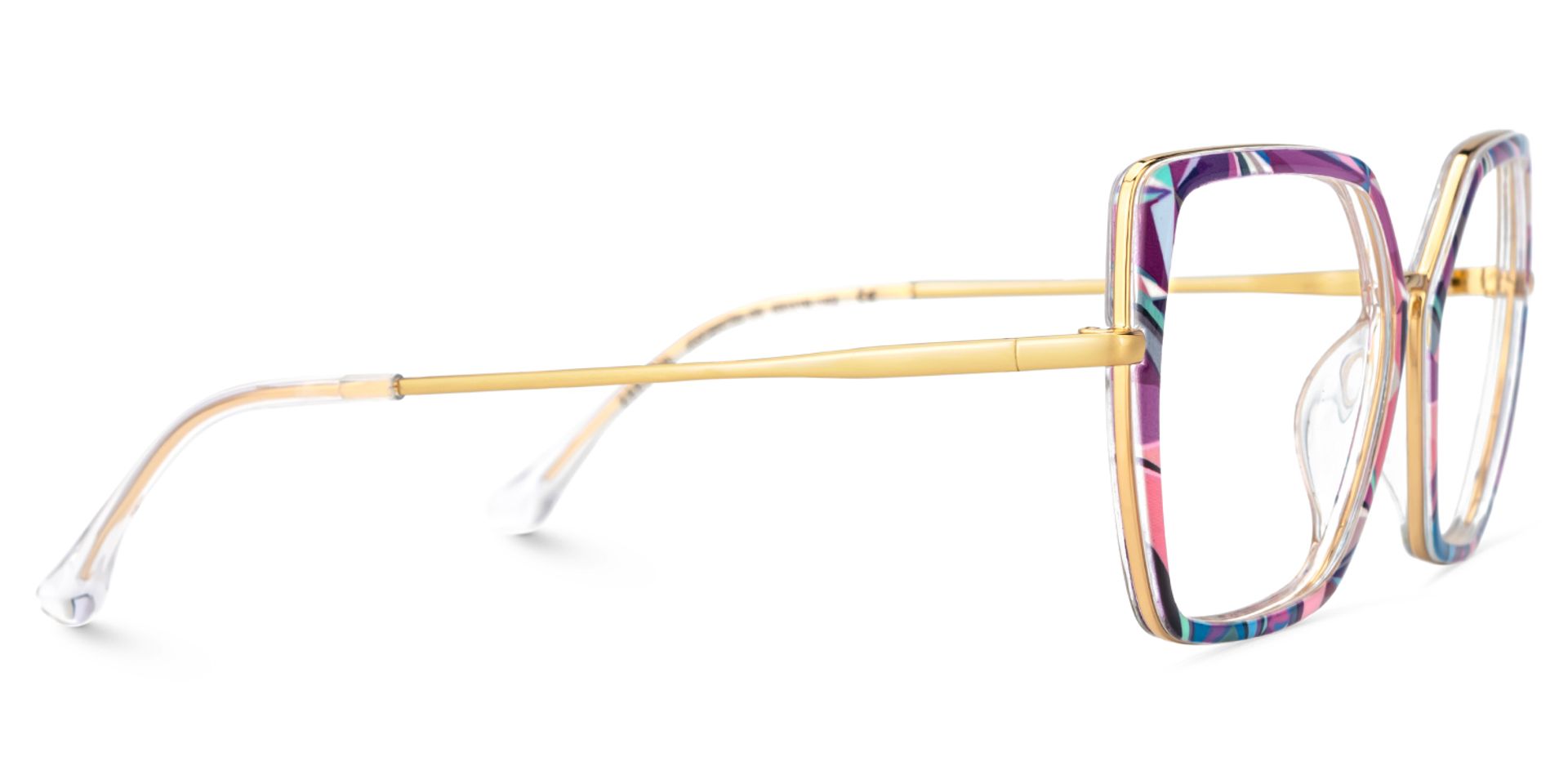 Hexagon Frame Specs With Purple Floral4