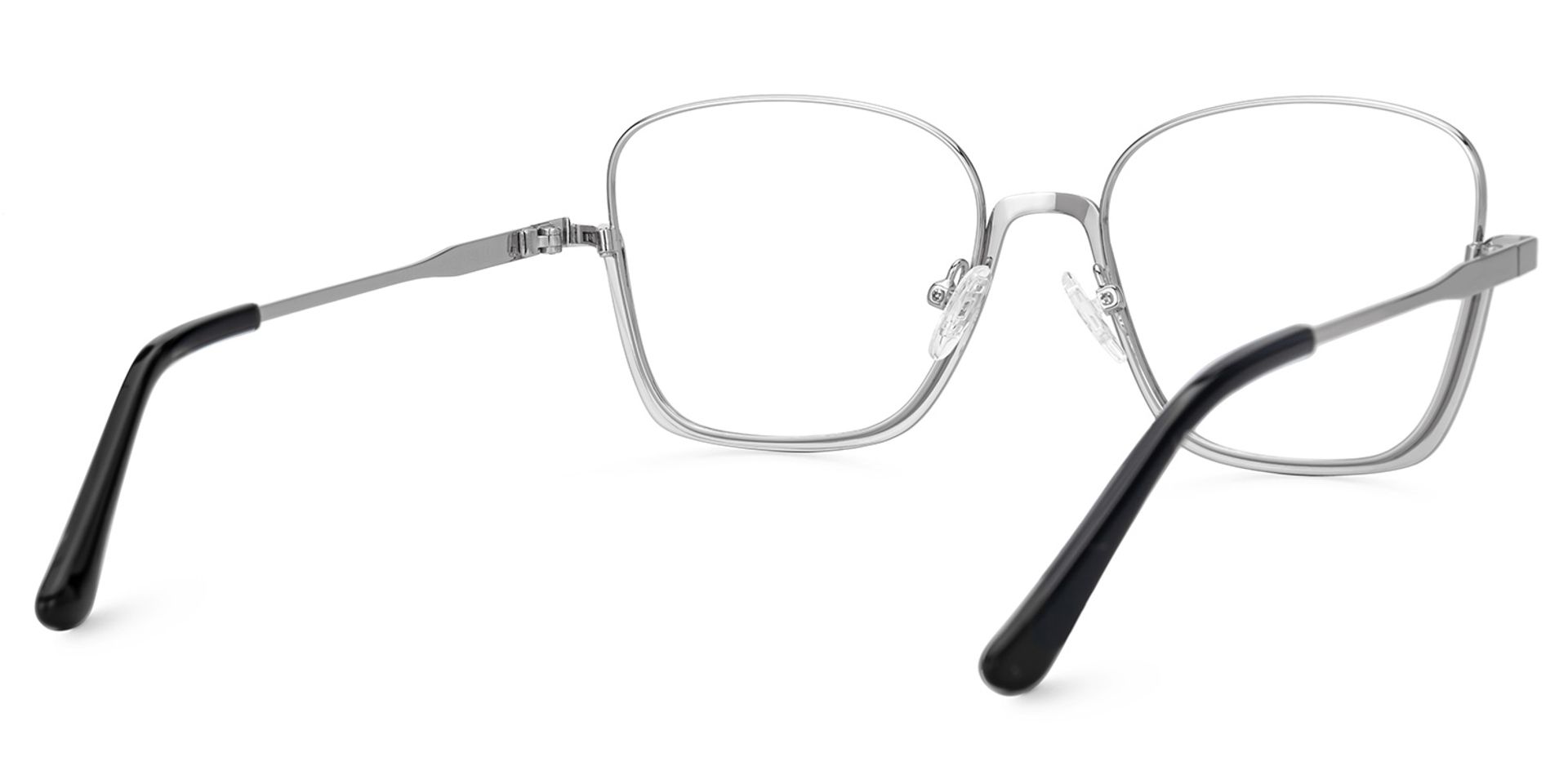 Silver Metal Square Eyeglasses- Malidy3