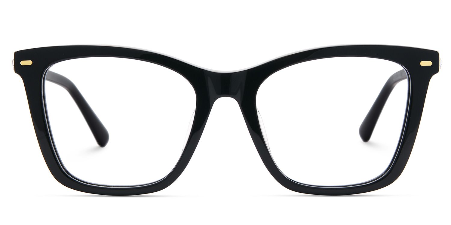 Women's Square Black Frame Glasses1