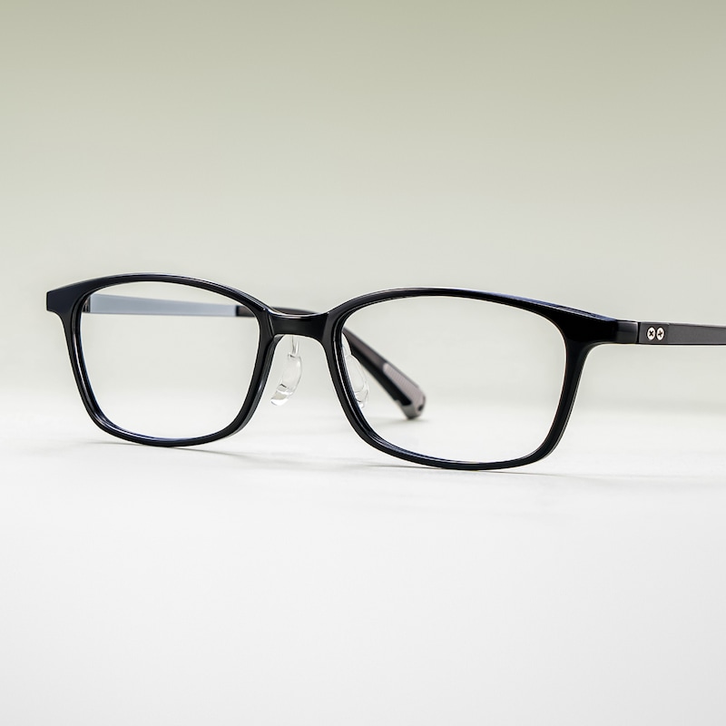Finne Rectangle Black Frame Eyeglasses for Teens0