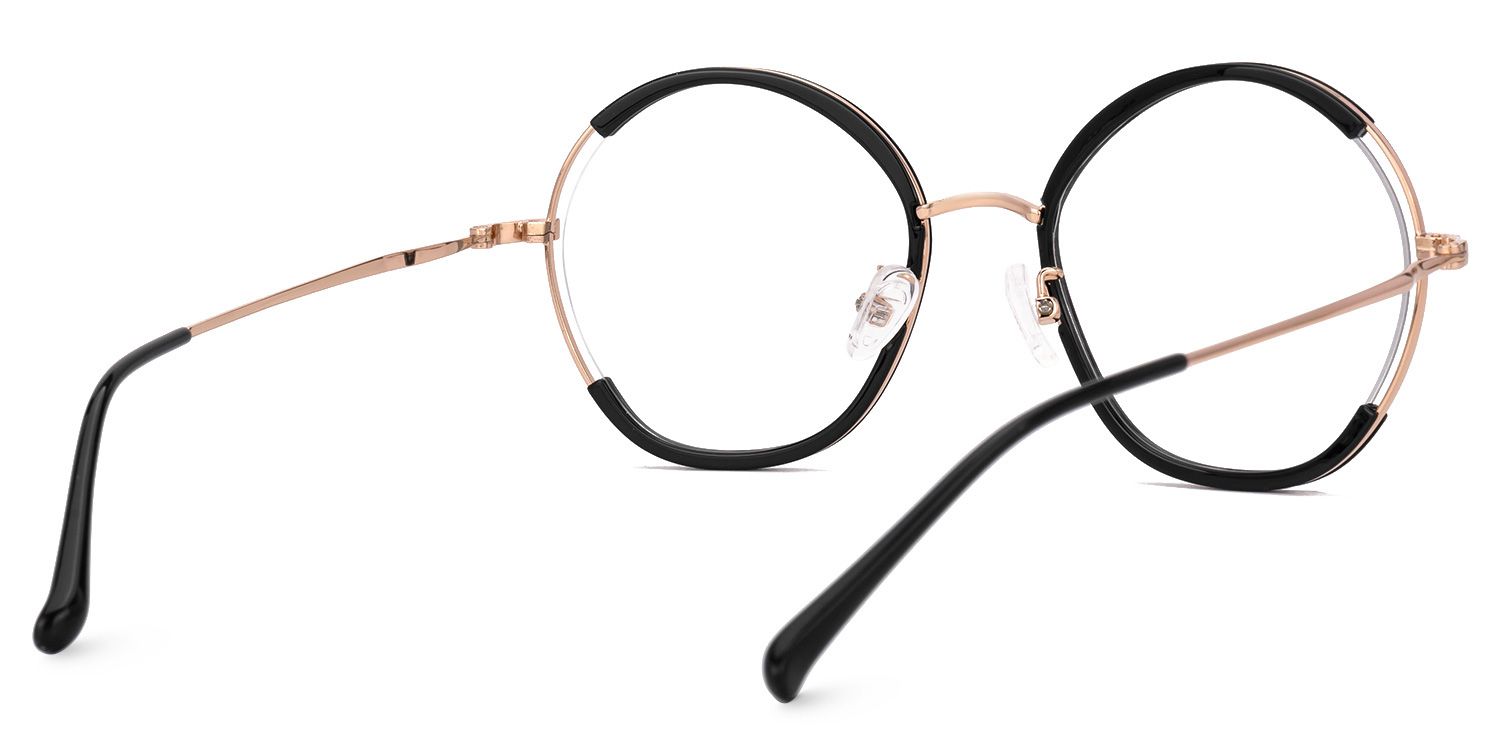 Black Kiley Round Frame Eyeglasses | Zeelool3