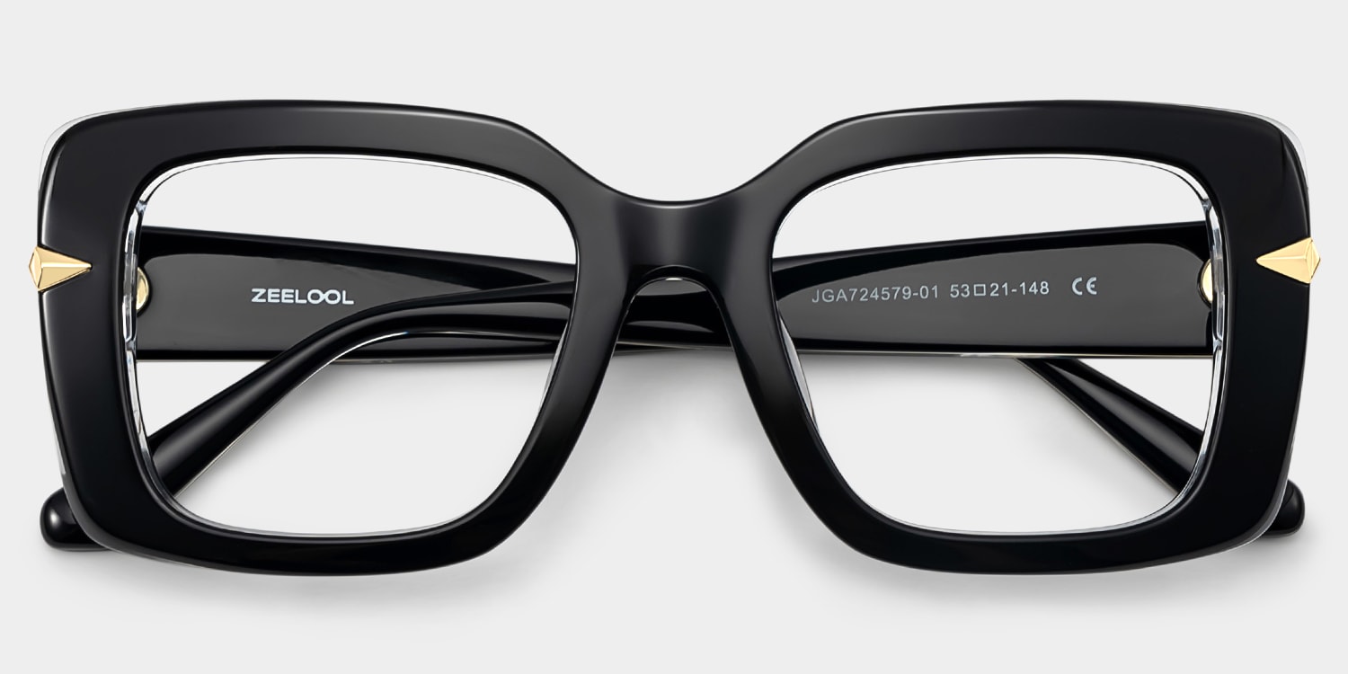 Neon Square Black Glasses4