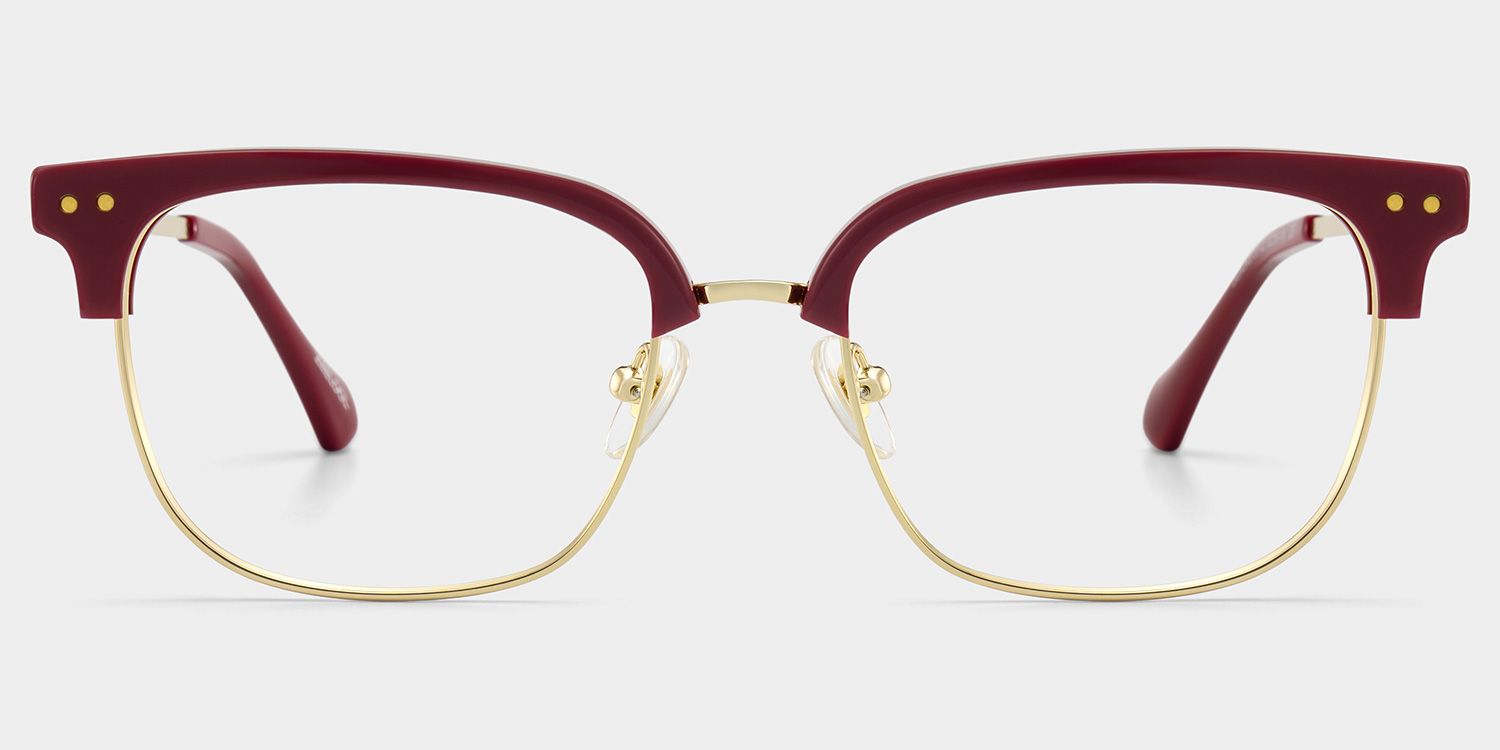 Nathan Red Frame Glasses with Browline Frame Online | ZEELOOL