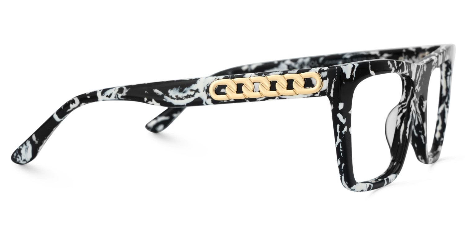 Full Rim Rectangle Frame With Metal Rings On Temples4