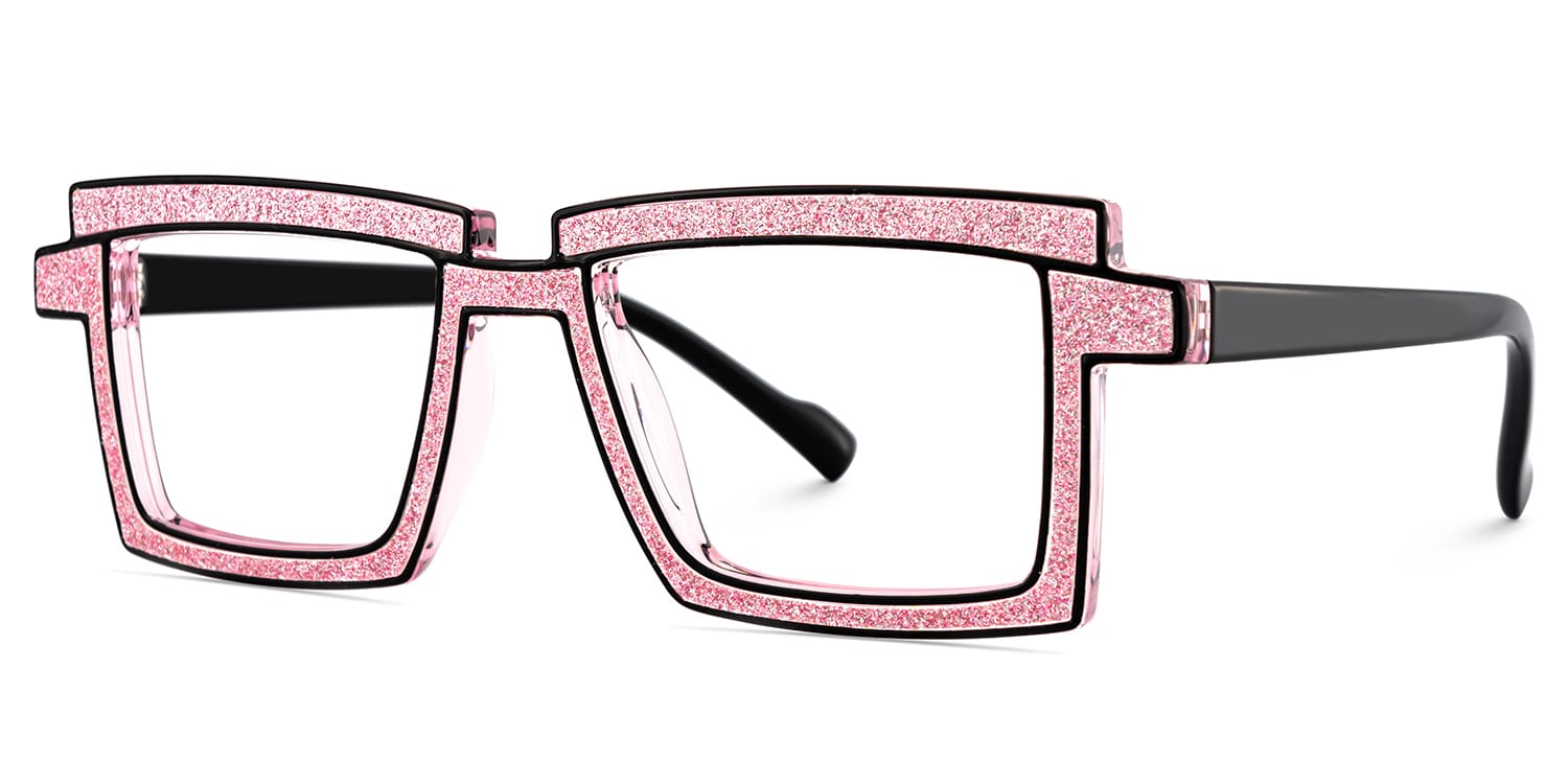 Zephyr Rectangle Pink Glasses3
