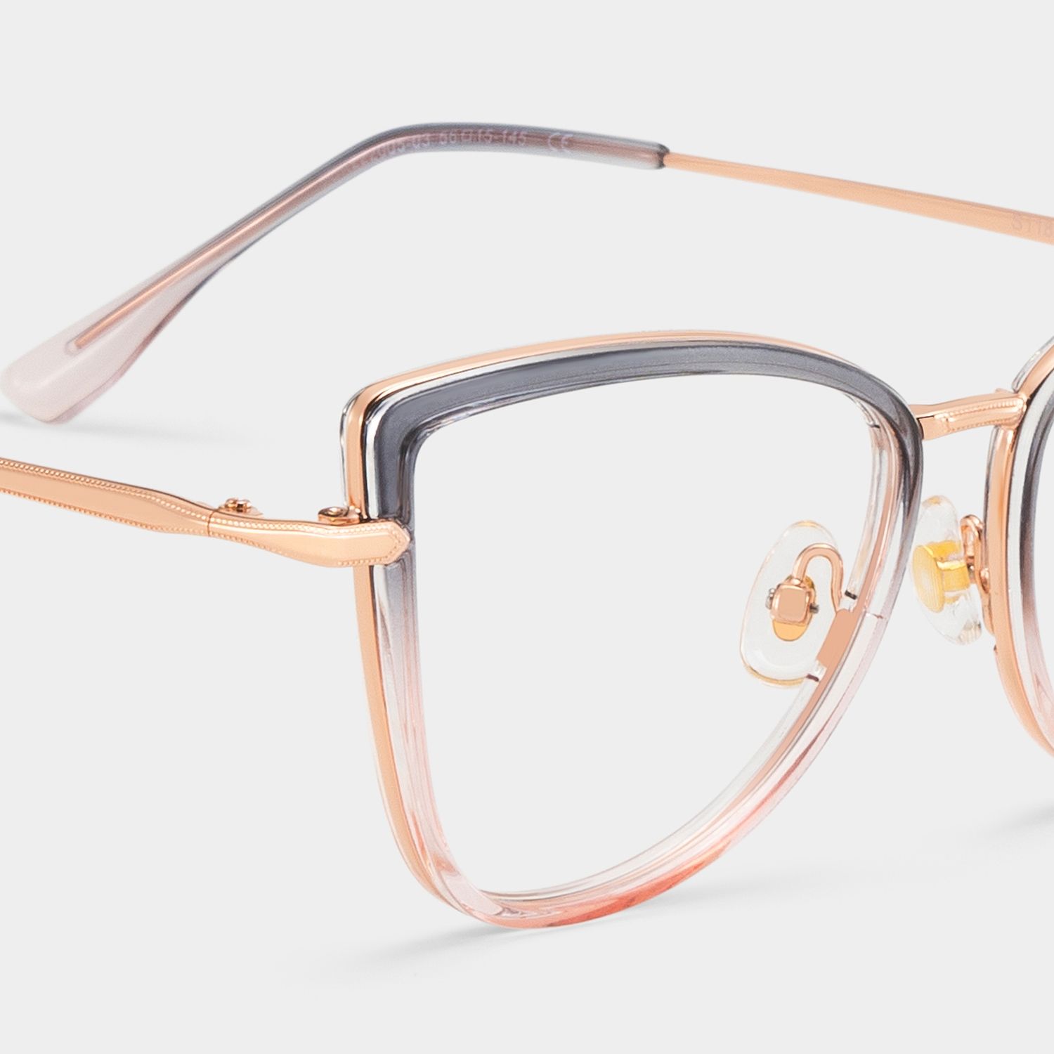 Cat eye Two-tone Eyeglasses- Sloane Mixed Frame Glasses5