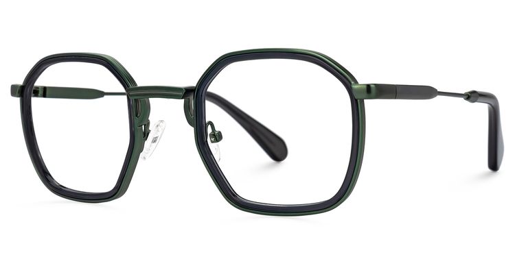 Collette Geometric Green Glasses