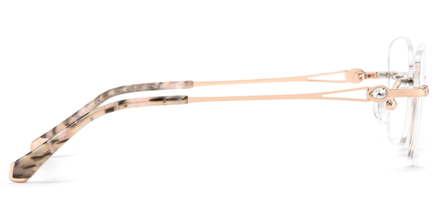 Seth Rectangle Rose Gold Glasses8