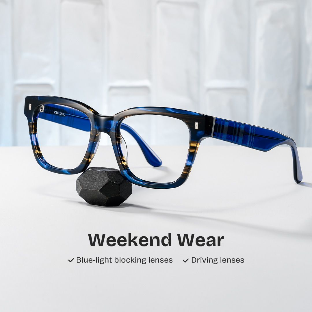 Pride blue square frame glasses Online | ZEELOOL