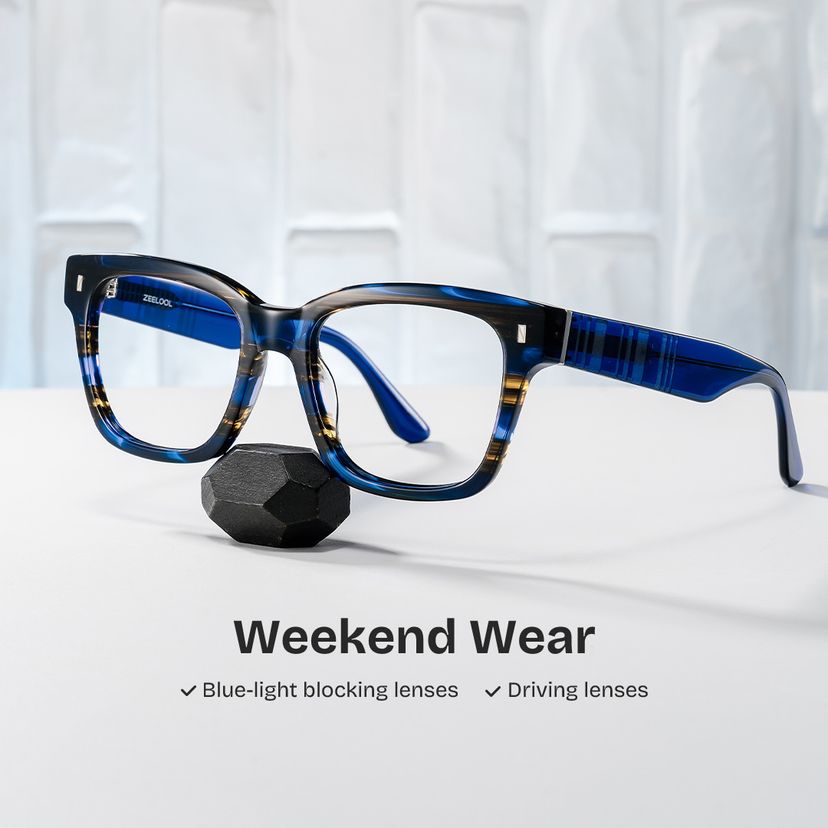 Pride Blue Square Glasses