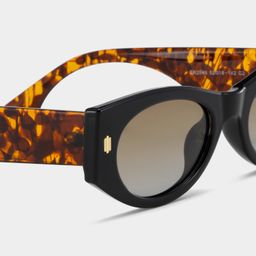Reina Black Geometric Sunglasses5