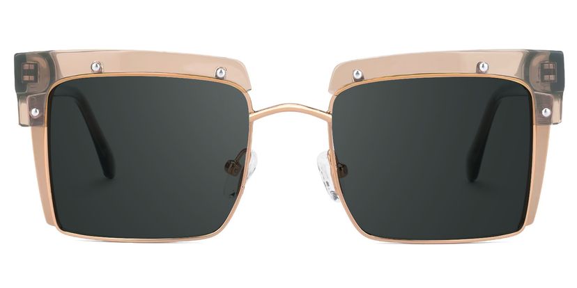 Kiana Beige Square Sunglasses