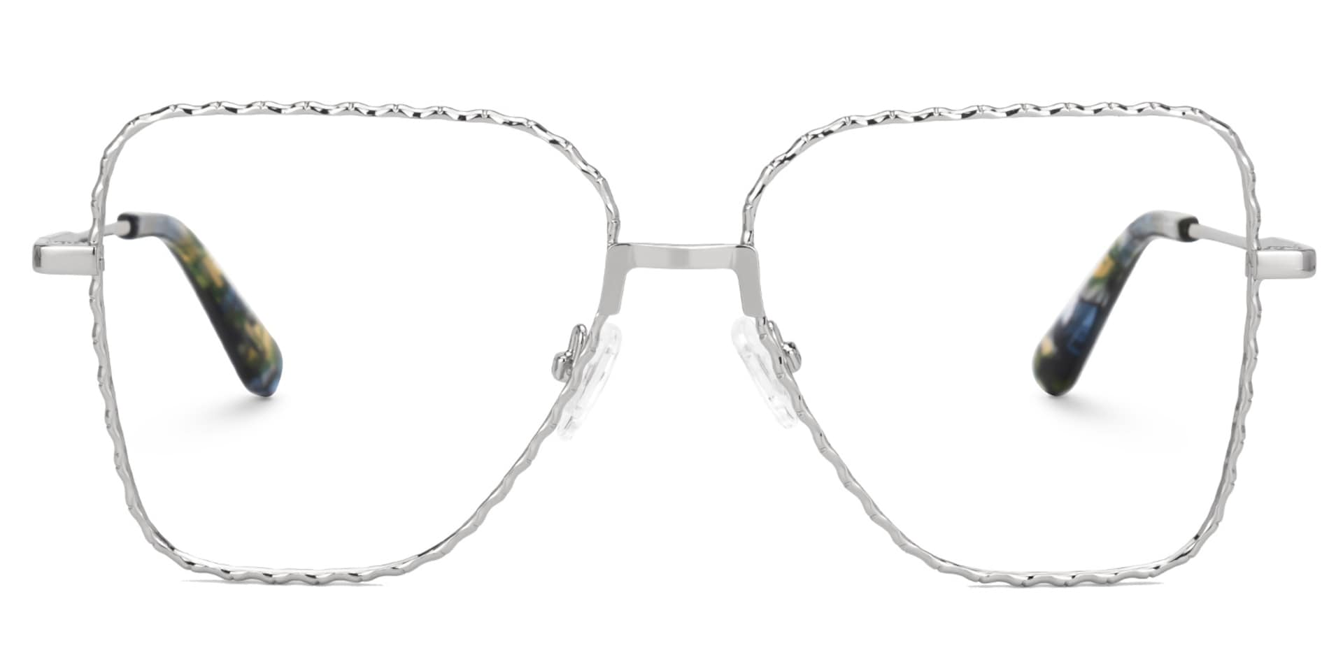 Alisandra Designer Eyeglasses in Aviator Silver Frame0