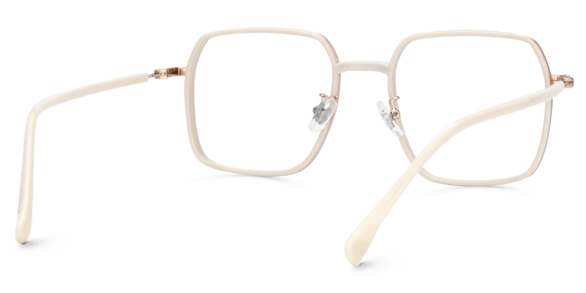 Moody White Square Prescription Glasses | Zeelool5