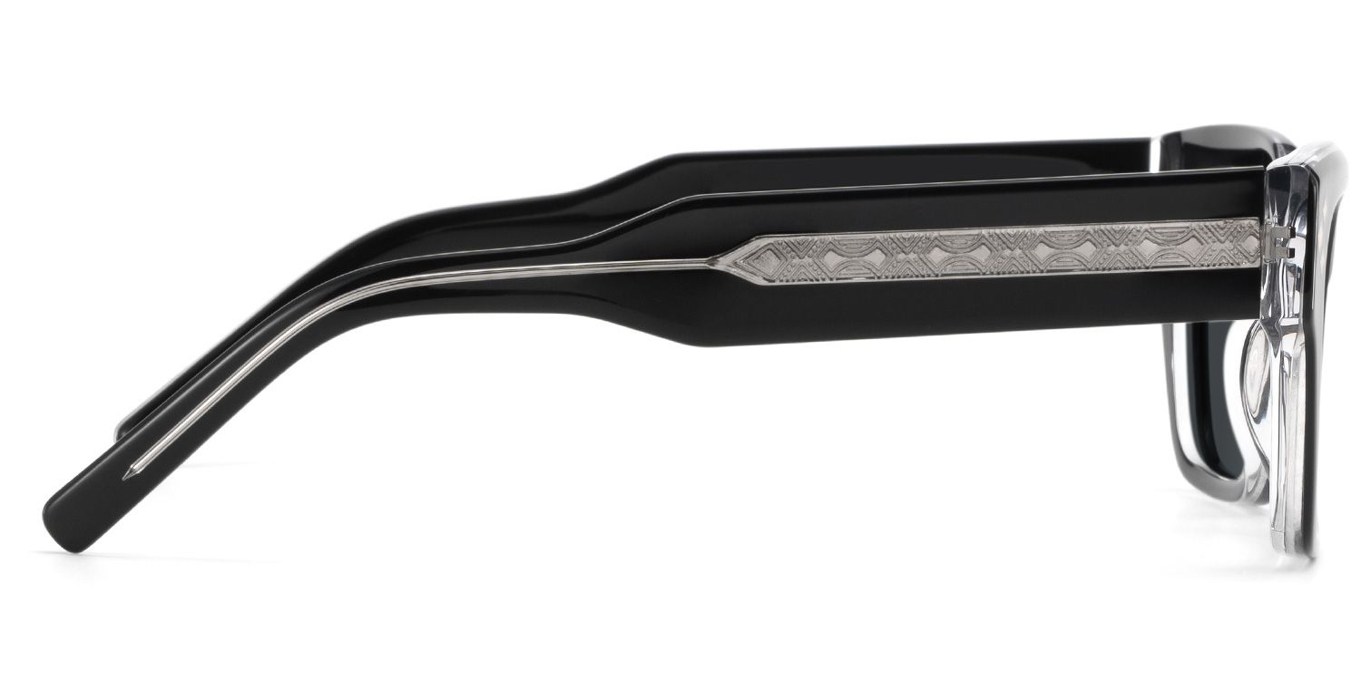 Marlowe Black Rectangle Polarized Sunglasses Online | Zeelool4