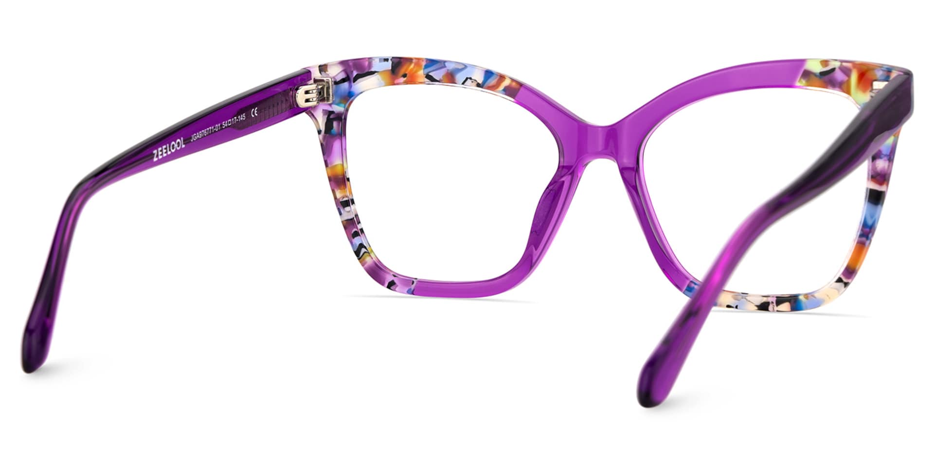 Chase Acetate Purple Frame Glasses with Butterfly Shape | Zeelool5