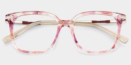 Jacqui Pink Tortoise Square Glasses2