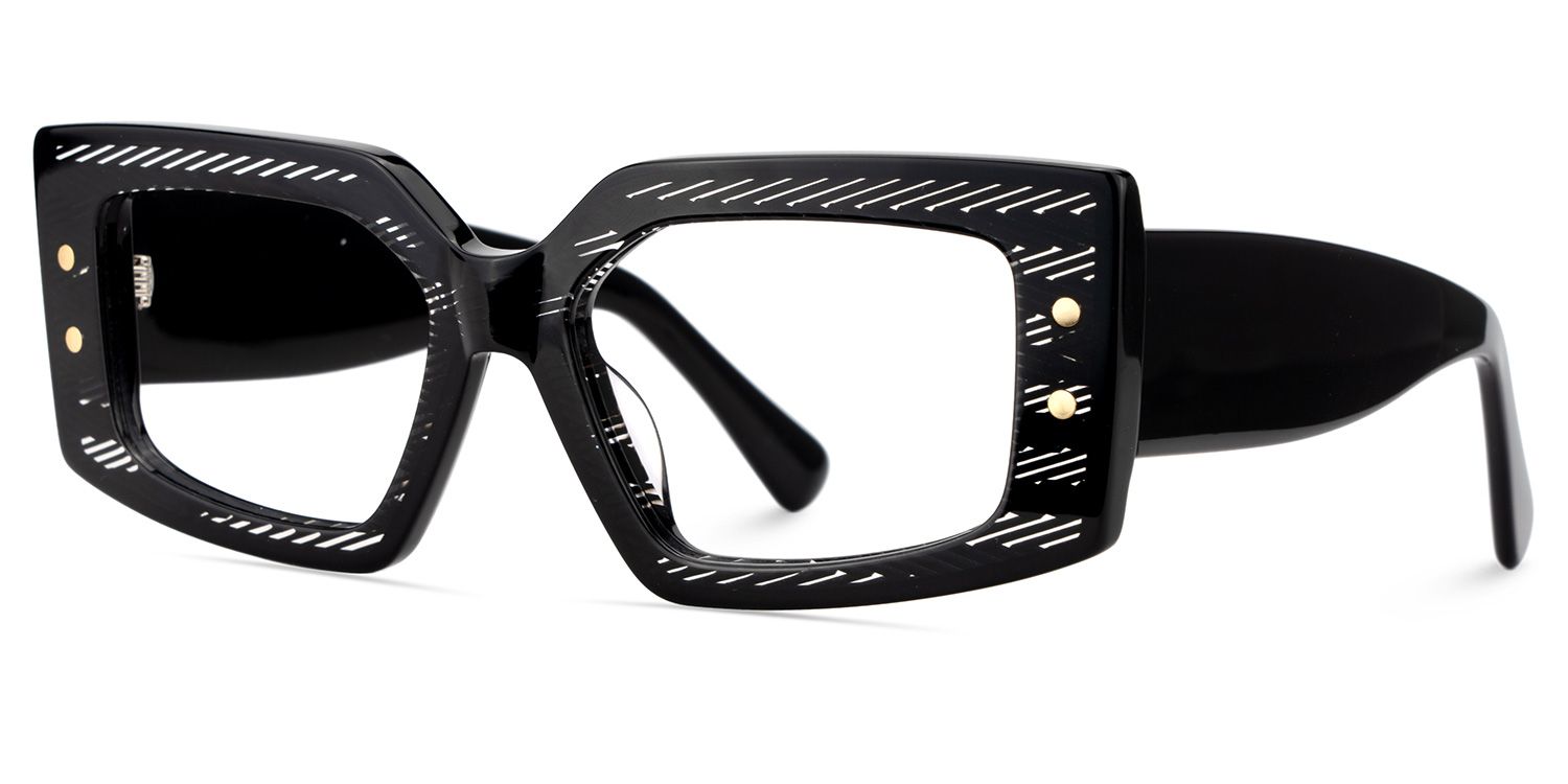 Full Rim Rectangle Eyeglasses In Black Color3