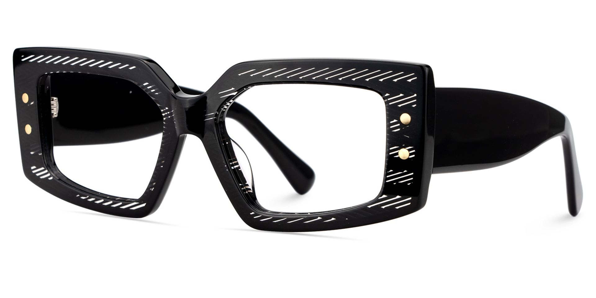 Full Rim Rectangle Eyeglasses In Black Color3