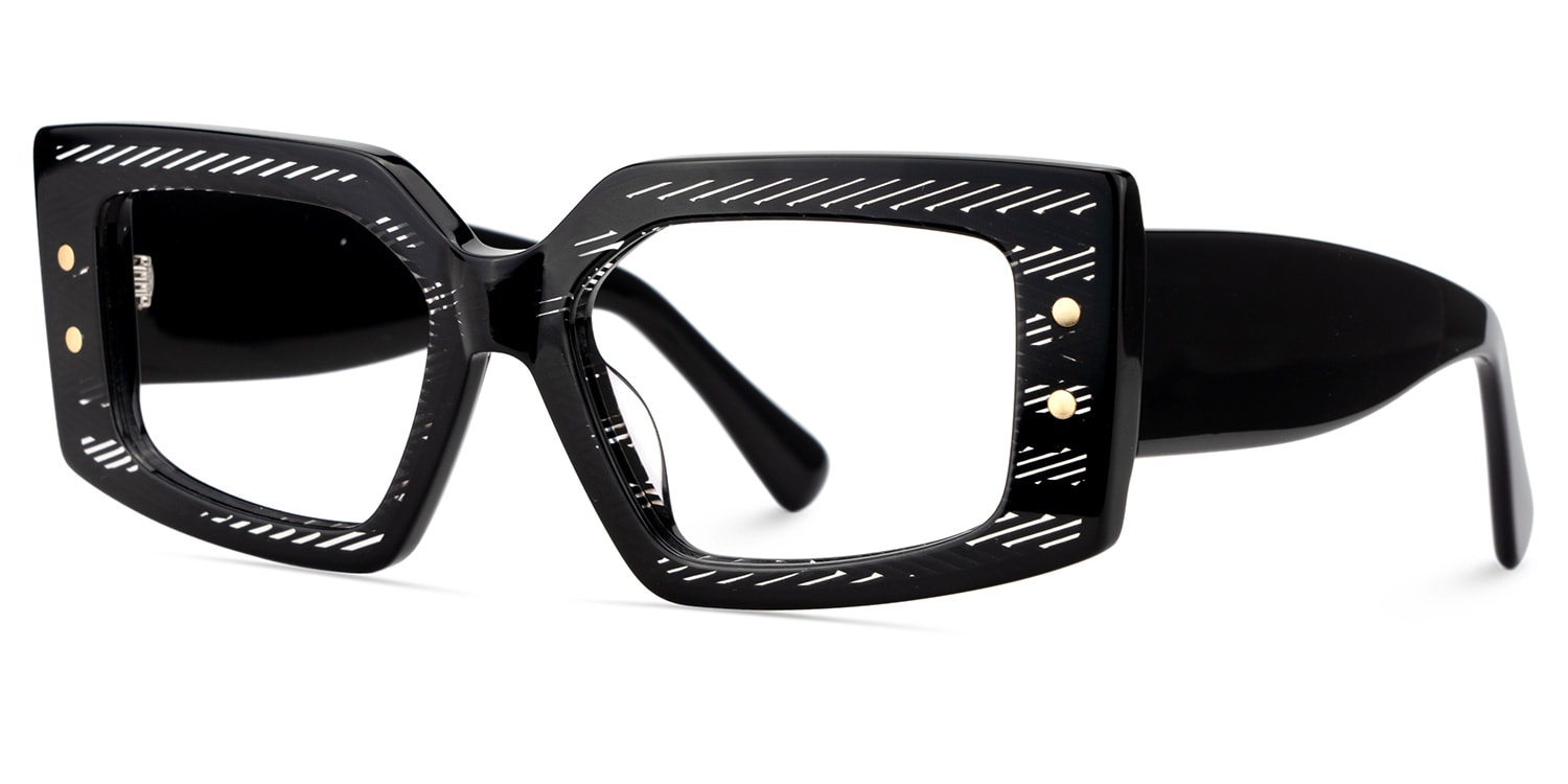 Jonas Rectangle Black Glasses3