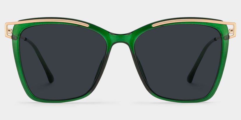 Krystle Green Square Sunglasses