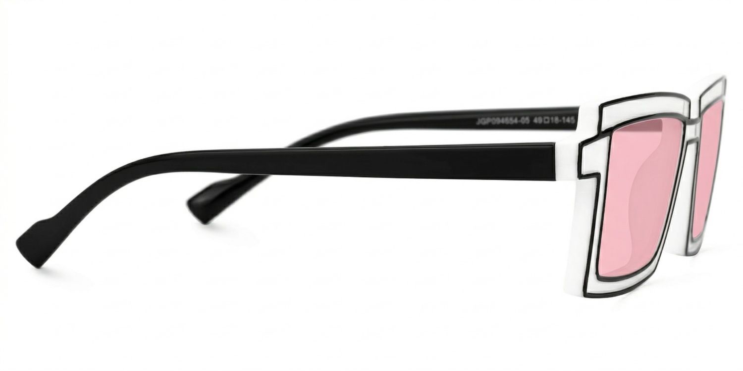 Zephyr White Cyberpunk Rectangle Frame Glasses | Zeelool2